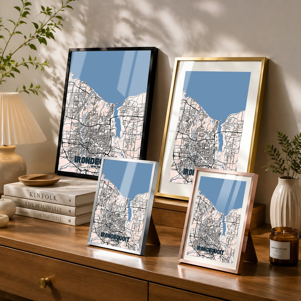 Irondequoit, NY Map Framed Met - Custom Map Poster review and price
