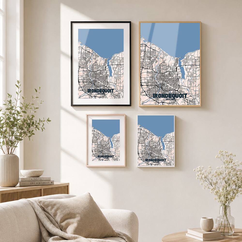Irondequoit, NY Map Framed Met - Custom Map Poster review and price