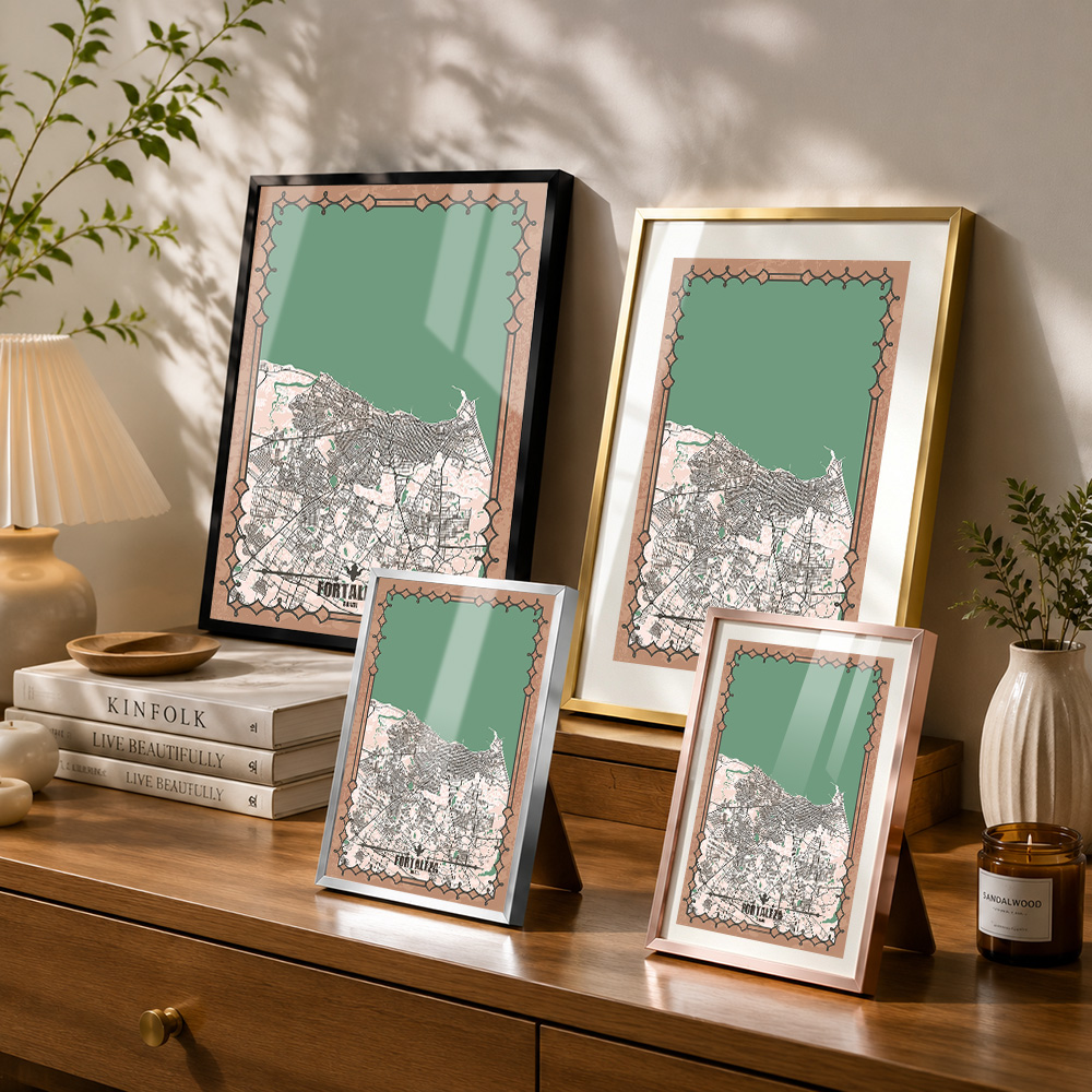 Fortaleza City Map Framed Meta - Custom Map Poster review and price
