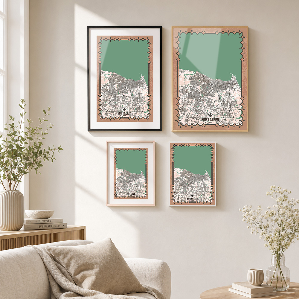 Fortaleza City Map Framed Meta - Custom Map Poster review and price