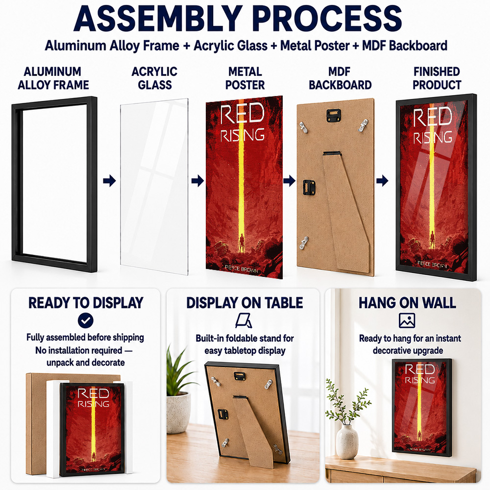 Red Rising Book Cover Framed A - Custom Photo Book review and price